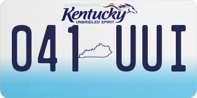 KY license plate 041UUI