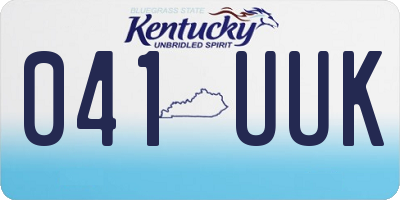KY license plate 041UUK