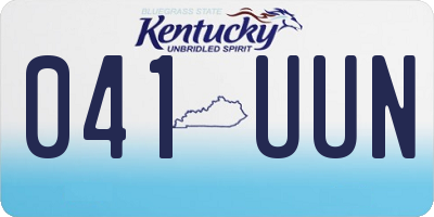 KY license plate 041UUN
