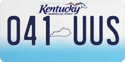 KY license plate 041UUS