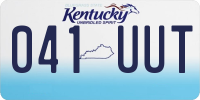 KY license plate 041UUT