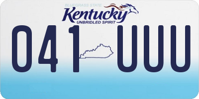 KY license plate 041UUU