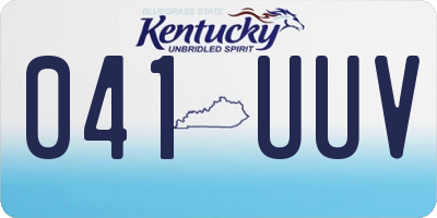 KY license plate 041UUV