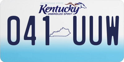 KY license plate 041UUW