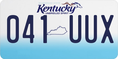KY license plate 041UUX