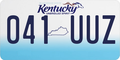 KY license plate 041UUZ