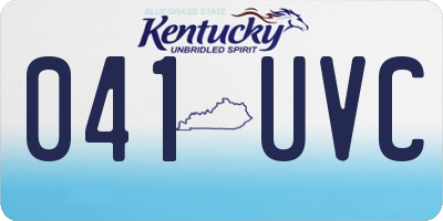 KY license plate 041UVC