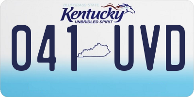 KY license plate 041UVD
