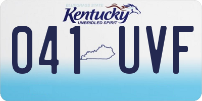 KY license plate 041UVF