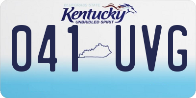 KY license plate 041UVG
