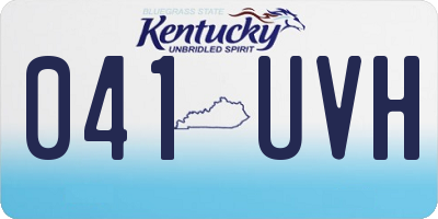 KY license plate 041UVH