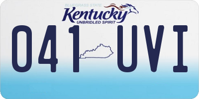 KY license plate 041UVI