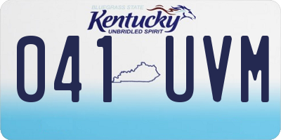 KY license plate 041UVM