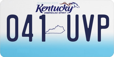 KY license plate 041UVP