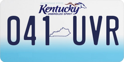 KY license plate 041UVR
