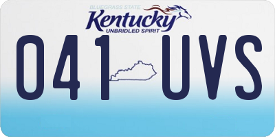 KY license plate 041UVS