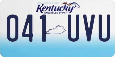 KY license plate 041UVU