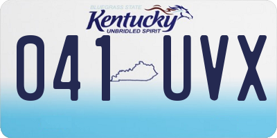 KY license plate 041UVX