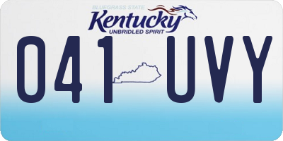 KY license plate 041UVY