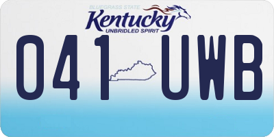 KY license plate 041UWB