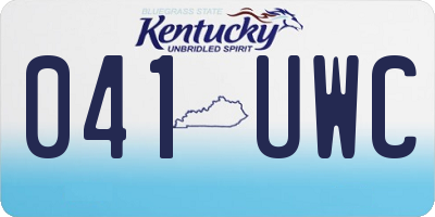 KY license plate 041UWC