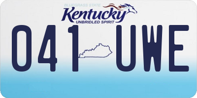 KY license plate 041UWE