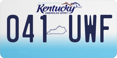 KY license plate 041UWF