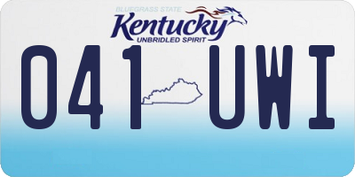 KY license plate 041UWI
