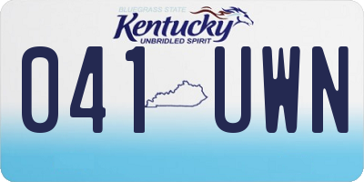 KY license plate 041UWN