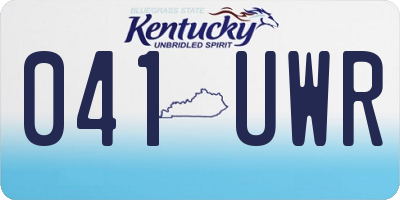 KY license plate 041UWR
