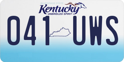 KY license plate 041UWS