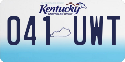 KY license plate 041UWT