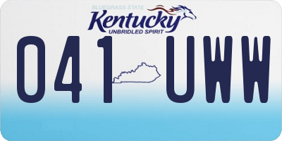 KY license plate 041UWW
