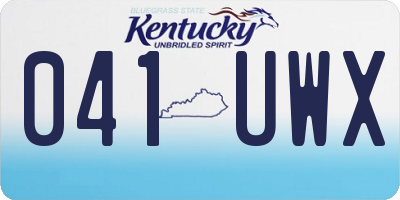 KY license plate 041UWX