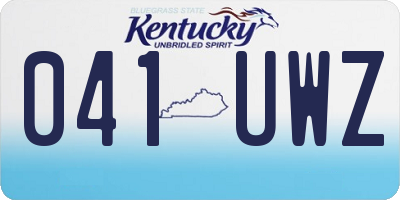KY license plate 041UWZ