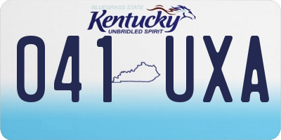 KY license plate 041UXA