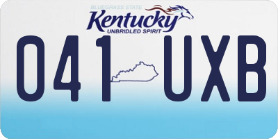 KY license plate 041UXB