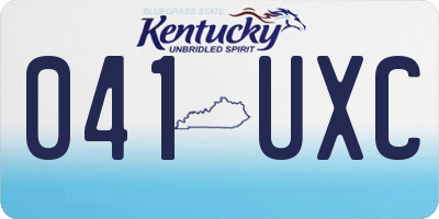 KY license plate 041UXC
