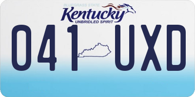 KY license plate 041UXD