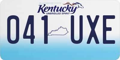KY license plate 041UXE