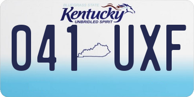 KY license plate 041UXF