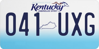 KY license plate 041UXG