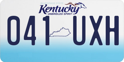 KY license plate 041UXH
