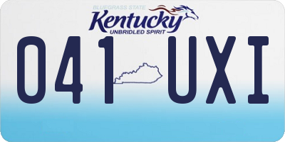 KY license plate 041UXI