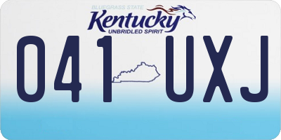 KY license plate 041UXJ