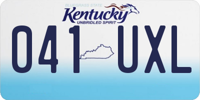 KY license plate 041UXL