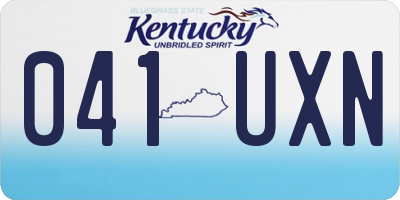 KY license plate 041UXN