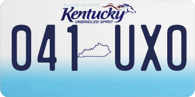 KY license plate 041UXO