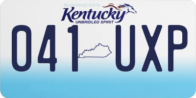 KY license plate 041UXP