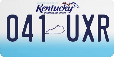 KY license plate 041UXR